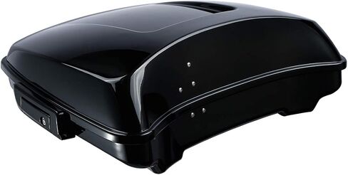 مجموعة All Black Tour Pack Set 5.5 "Razor Tour Pack Trunk W/Black Latches Backrest & Luggage Rack لـ Harley Touring Road King Street Glide 2014-2023 in Saudi Arabia