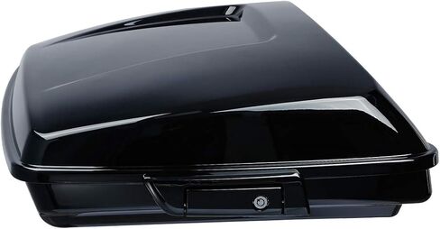 مجموعة All Black Tour Pack Set 5.5 "Razor Tour Pack Trunk W/Black Latches Backrest & Luggage Rack لـ Harley Touring Road King Street Glide 2014-2023 in Saudi Arabia