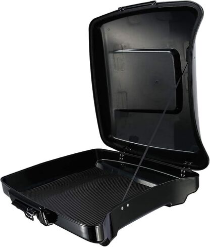 مجموعة All Black Tour Pack Set 5.5 "Razor Tour Pack Trunk W/Black Latches Backrest & Luggage Rack لـ Harley Touring Road King Street Glide 2014-2023 in Saudi Arabia