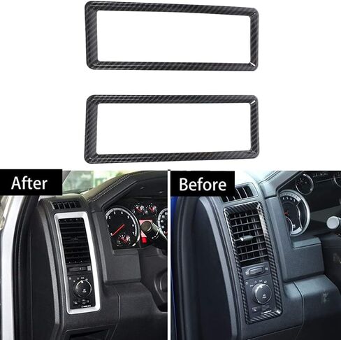 ألياف الكربون Car Car Front Air Coverning AC Vent Trim Cover for Dodge for Ram 2010 2011 2012 2013 2014 2015 2015 2017 in Saudi Arabia