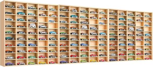1 Pcs Hot 1/64 Diecast Wheels Display Case Holds Toy Cars Wooden Wall Mount Car Display Shelf Storage Organizer Case for Toy Collectibles , Wheel , Model,10 Layers (50 Spaces) in Saudi Arabia