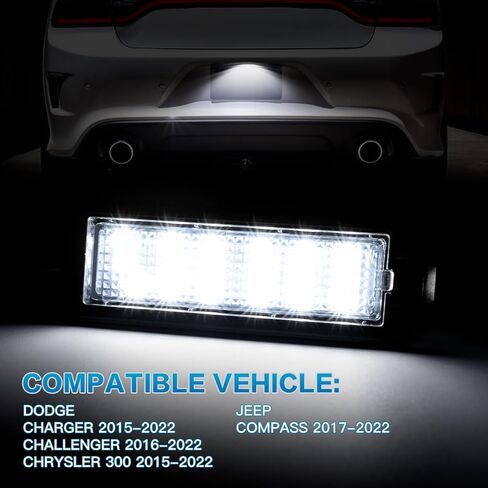 LED License Plate Lights Tag Lights Compatible with Challenger Avenger 2008-2014 Dodge Charger 2005-2014 Magnum 2005-2008 Dart 2013-2016 in Kuwait