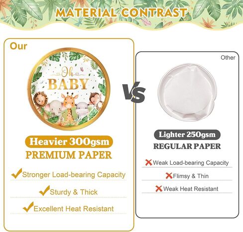 300Pcs Woodland Baby Shower Plates and Napkins, Serves 50 Guests, Oh Baby Party Supplies Include Cups, Straws, Forks, Forest Animals Party Decorations For Boys Or Girls Party in Saudi Arabia