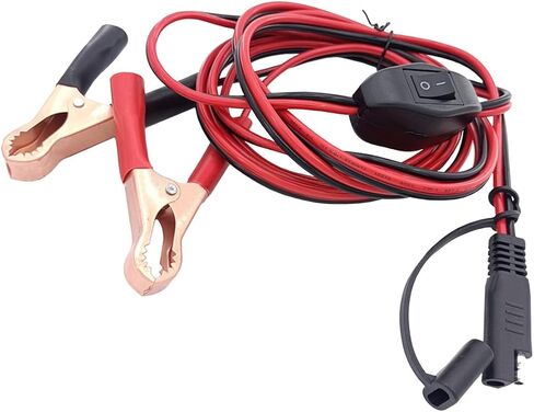 تسخير سلك مقاطع SAE إلى التمساح ، 8 قدم/2.5 م 16AWG سلك تمديد فصل سريع مع مفتاح التشغيل/إيقاف تشغيله ، موصل بطارية 12 فولت للدراجة النارية/لوحة/لوحة شمسية/حديقة الحديقة (1pc) in Saudi Arabia