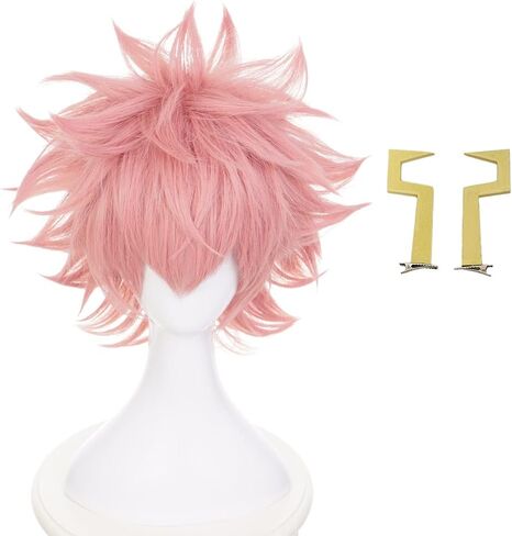 Pinky Mina Ashido شعر مستعار ، Mha Mina Ashido Cosplay شعر مستعار مع قرون القصاصات in Kuwait