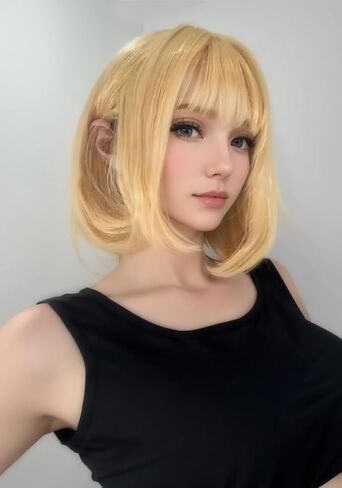 DAZCOS Anime Cosplay Wigs Womens Adults Costume Accessories for Halloween Party (Blonde) in Saudi Arabia
