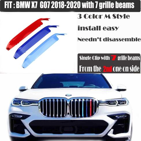 مقاطع McOlored متوافقة مع 23-Up لـ BMW X5 G05 LCI FIT 40I 40IX 50IX M50IX SVA 2023 2024 2025 2026 Stripe Grille Grill Kodney in Kuwait