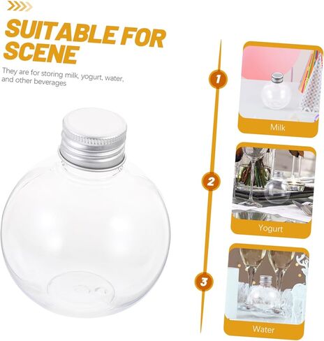 ARTIBETTER Light Bulb Bottle 10pcs Transparent Spherical Bottle Manual Empty Bottle The Party The Pet Novelty Drinking Glasses in Saudi Arabia
