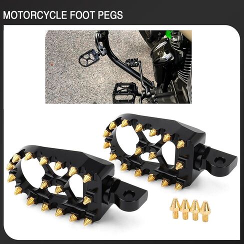 MX Wide Floorboards Foot Pegs Brake Pedal Cover Shifter Peg Kit for Harley Touring 1986-2023 Road Glide Street Glide 86-2017 Softail Fat Boy FL 2012-2016 Dyna FLD (Gold Black) in Saudi Arabia