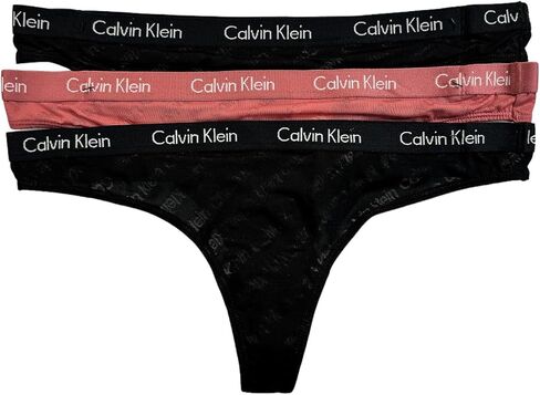 Calvin Klein Women's Carousel Cotton Thongs 3 Pack (US, Alpha, Small, Regular, Regular, B(qp3089-900)/p) in Saudi Arabia