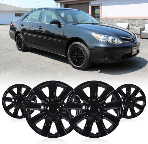WOLFSTORM 16" 4-Pack Hubcaps for Toyota Camry 2007-2011 (Including Hybrid Model) Steel Wheels, R16 Car Hubcaps Snap On Installation 16 Inch Wheel Rim Cover, Chrome in Saudi Arabia