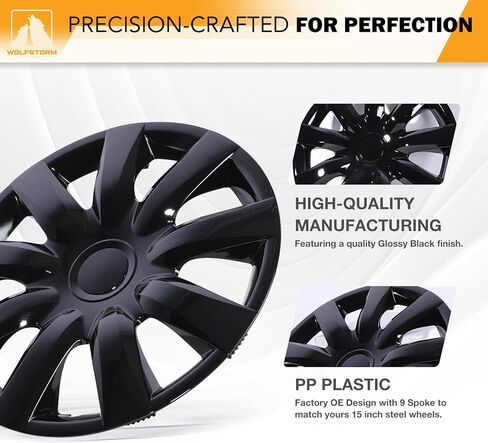 WOLFSTORM 16" 4-Pack Hubcaps for Toyota Camry 2007-2011 (Including Hybrid Model) Steel Wheels, R16 Car Hubcaps Snap On Installation 16 Inch Wheel Rim Cover, Chrome in Saudi Arabia