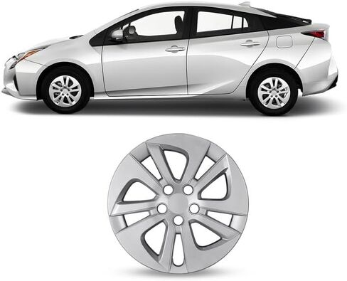 Winjet 1PC استبدال 15 "RIM Cover Cover Hubcaps نمط OEM لعام 2016-2022 Toyota Prius/Prime & 2020-2024 Corolla Hybrid Replace Snap على غطاء المحور-15 بوصة 1pc (Lacquer Silver & Black Lacquer) in Saudi Arabia