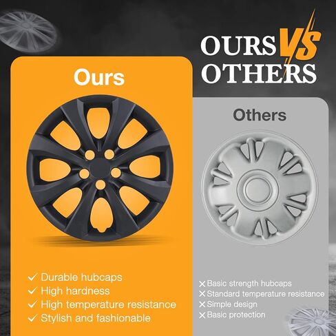16" Premium Wheel Rim Covers for 2020-2025 Toyota Corolla–Set of 4 Hubcaps, ABS&PC Material Hub Protection Accessory,Snap-on Replacement Caps for Car,Pickup Truck,SUV-16 Inch Silver Lacquer in Saudi Arabia
