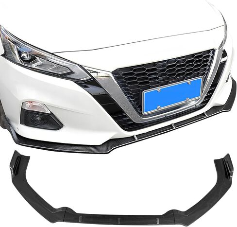 IKON MOTORSPORTS Front Bumper Lip, Compatible with 2019-2022 Nissan Altima, IKON Style Carbon Fiber Print PP Polypropylene Air Dam Chin Spoiler Protector Splitter 3PCS in Saudi Arabia