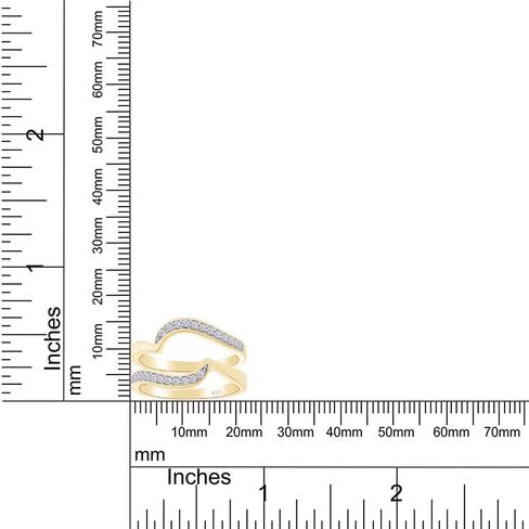 SAVEARTH DIAMONDS 1/5 Carat Round Cut Lab Created Moissanite Diamond Enhancer Guard For Engagement Wedding Ring In 14K Gold Plated 925 Sterling Silver (Color : G-H, Clarity : VVS1, 0.20 Cttw) in Saudi Arabia