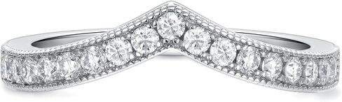 Curved Moissanite Wedding Band for Women D Color VVS1 Eternity Engagement 925 Sterling Silver Rings Size 5-10 in Kuwait