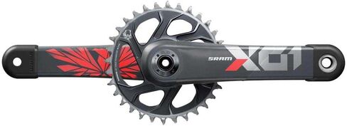 SRAM X01 Eagle Boost Crankset - 170 مم، 12 سرعة، 32t، تركيب مباشر، واجهة عمود دوران DUB، أحمر قمري/أوكسي، C2 in Saudi Arabia