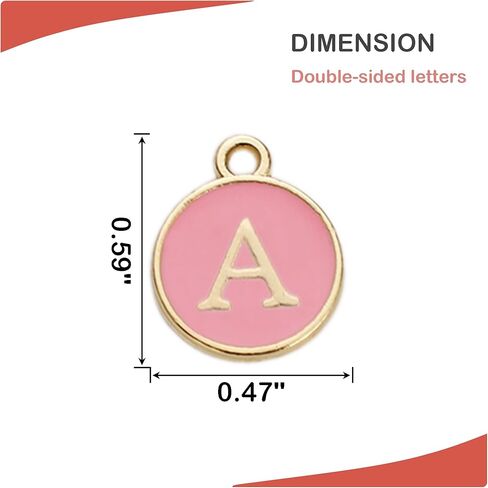Demearly White Enamel Alphabet Charms with 26 Jump Rings – A-Z Double-Sided Metal Flat Round Letter Charms for Jewelry Making, Bracelets, Keychains, DIY Gifts, Crafts, Pendants (26 Letters) in Kuwait
