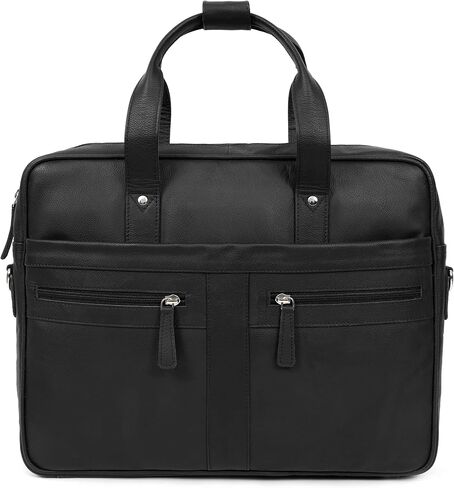 ELIZO Leather Briefcase 16 Inch Laptop Messenger Bag, Travel Computer Bag For Men & Women (Grizzly) in Kuwait