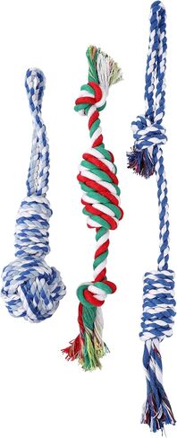 MQUMD Dog Rope Toy, Indestructible Cotton Ropes Dog Toy, Dental Cleaning and Teeth Care Dog Toy, Heavy Duty Dog Chew Toy, Interactive Tug of War Pet Toy for Large/Medium Aggressive Chewers Dog in Saudi Arabia
