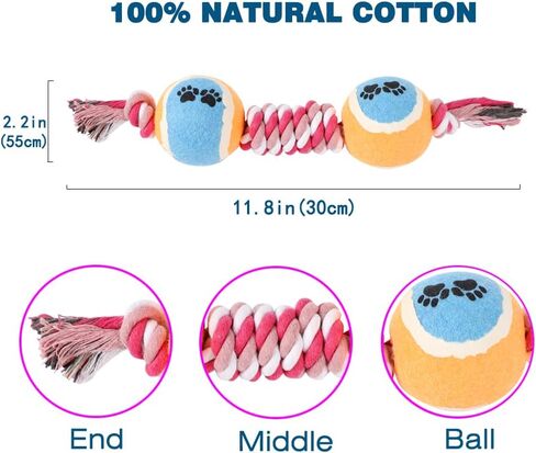 MQUMD Dog Rope Toy, Indestructible Cotton Ropes Dog Toy, Dental Cleaning and Teeth Care Dog Toy, Heavy Duty Dog Chew Toy, Interactive Tug of War Pet Toy for Large/Medium Aggressive Chewers Dog in Saudi Arabia