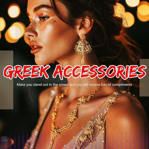 Sixexey Greek Goddess Costume Accessories Toga Laurel Leaf Headband Gold Upper Arm Cuff Leaves Necklace Earrings Jewelry for Women (4pcs) in Saudi Arabia