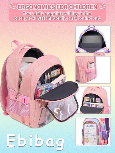 حقيبة الظهر Unicorn Girls مع صندوق الغداء للأطفال تدرج قوس قوس قزح Glitter Bookbag For Age 4-6 6-8 8-10 حقيبة مدرسية لرياض الأطفال الابتدائية ما قبل المدرسة التجمي in Saudi Arabia
