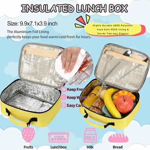 School Backpack for Girls Boys, Teens Bookbag with Lunch Box Set Kids Backpack Elementary Middle School Bag in Kuwait
