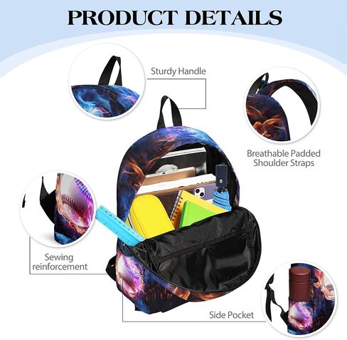 3pcs Boys Baseball Backback ، حقيبة الكتب للأطفال الأولاد مع صندوق الغداء ، و 17 بوصة مراهقة للبيسبول يعودون إلى مجموعة حقيبة المدرسة ، وحقيبة الظهر المحمول لمدرسة Mens/DayPack in Kuwait