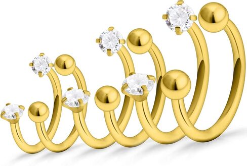 Ocptiy 16G Horseshoes Septum Rings 316L Surgical Steel Septum Nose Rings Cartilage Helix Tragus Earring Hoop Eyebrow Lip Rings Retainer Piercing Jewelry for Women Men 8mm 10mm 12mm in Saudi Arabia