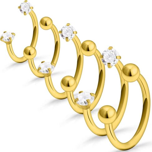 Ocptiy 16G Horseshoes Septum Rings 316L Surgical Steel Septum Nose Rings Cartilage Helix Tragus Earring Hoop Eyebrow Lip Rings Retainer Piercing Jewelry for Women Men 8mm 10mm 12mm in Saudi Arabia