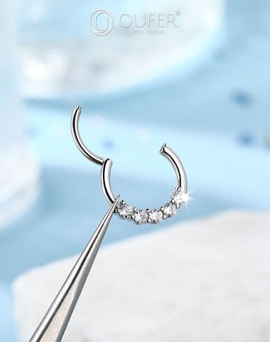 oufer 3pcs المجوهرات الحاجز ، 316L ثقب الحاجز الفولاذ الجراحي ، حلقات صافية AB CZ الحاجز 16G ، مقسمات القطع الغضروف بالسلاح للنساء للنساء الرجال in Saudi Arabia