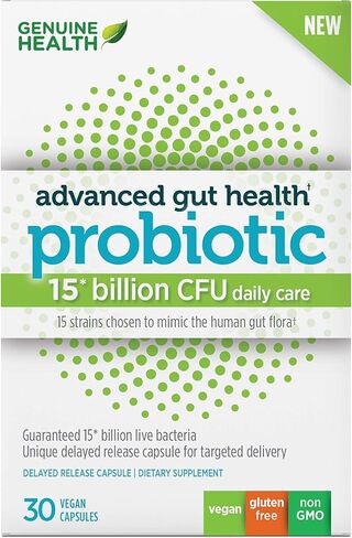 Genuine Health Advanced Gut Health Gentle-Care Probiotic, Helps Promote Digestive, Gastrointestinal & Gut Health, Multi-Strain Formula, 60 Capsules in Saudi Arabia