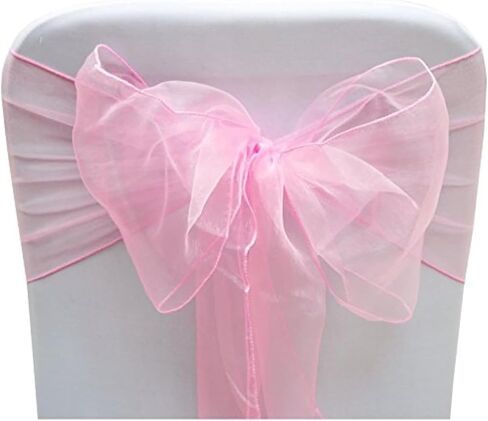 Elegant Organza Chair Sashes Sheer Fabric Sashes for Weddings, Parties, and Special Events – (Pack of 10 Pieces, Gold) Champagne in Saudi Arabia