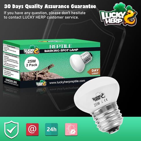 مصابيح مصباح الحرارة LUCKY HERP، 25W مصباح حرارة الزواحف 2 حزمة لمبات مصباح الحرارة الزواحف، ضوء النهار الفرح بقعة ضوء لمبة الحرارة، لمبات مصباح الحرارة البرمائيات للزواحف، الحرباء، الثعابين، السحلية، السلحفاة in Kuwait
