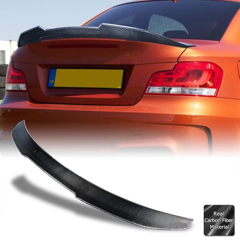 AeroBon Real Carbon Fiber Trunk Spoiler Compatible with 2008-2013 BMW 1 Series E82 Coupe Spoiler and 1M Coupe Spoiler (H Style) in Saudi Arabia