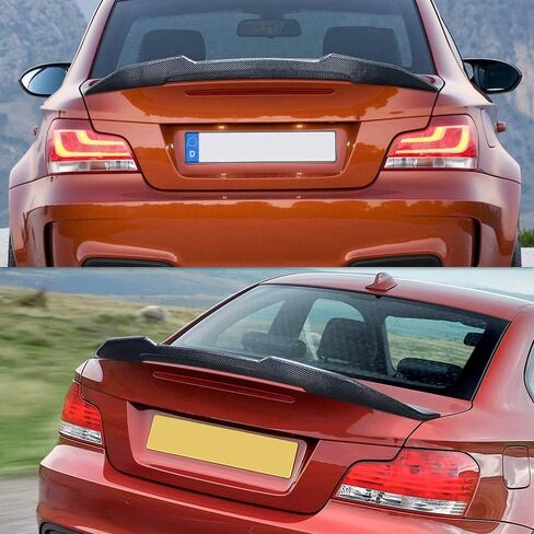AeroBon Real Carbon Fiber Trunk Spoiler Compatible with 2008-2013 BMW 1 Series E82 Coupe Spoiler and 1M Coupe Spoiler (H Style) in Saudi Arabia