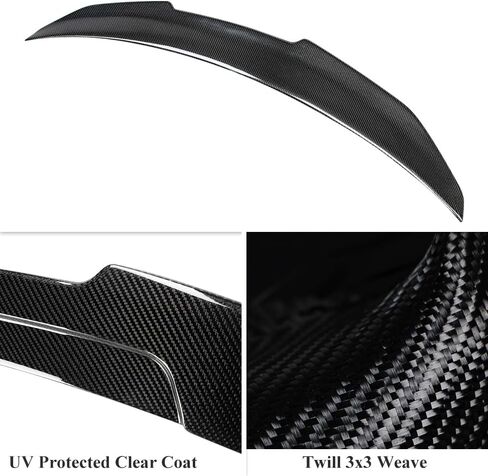 AeroBon Real Carbon Fiber Trunk Spoiler Compatible with 2008-2013 BMW 1 Series E82 Coupe Spoiler and 1M Coupe Spoiler (H Style) in Saudi Arabia