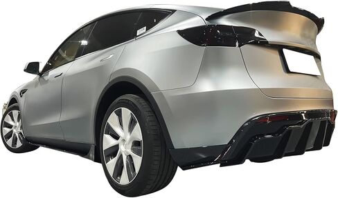 Freemotor802 الناشر الخلفي مع مآيل الزاوية الجانبية ، يناسب 2020-2024 Tesla Model Y ، Ikon على غرار ألياف الكربون طباعة PP 3pcs المصد الخلفي الصدفة السفلى شفة الشفة المفسد المفسد الخارجي. in Saudi Arabia