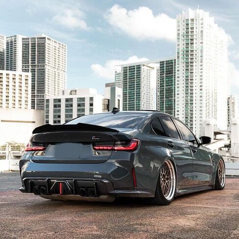 Rear Spoiler for BMW 2019-2024 G20 330i M340i G80 M3 PSM Style, ABS Plastic Construction (Gloss Black) in Kuwait