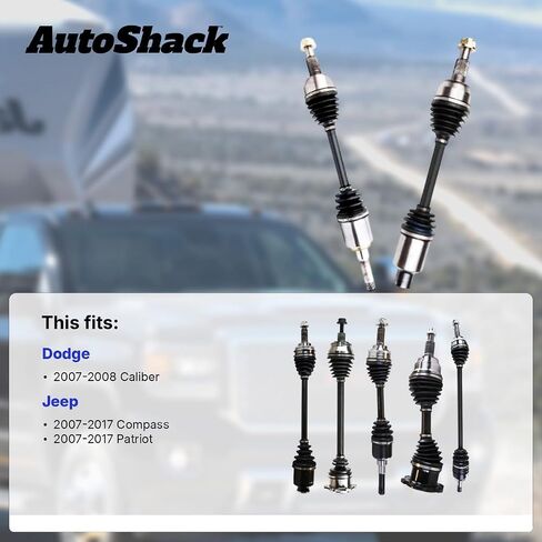 Autoshack الخلفية الخلفية اليسرى CV Axle Roadbly استبدال لعام 2007-2008 Dodge Caliber AWD 2007-2017 Jeep Patriot 4WD 2007-2017 Jeep Compass 4WD Driver Side DSK2307 in Saudi Arabia