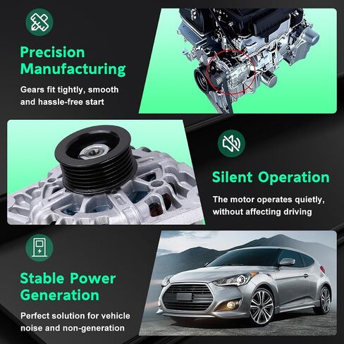 New Alternator for Hyundai Accent L4 1.6L 2012 2013 2014 2015 2016 2017 Naturally Aspirated High Output Automotive Alternators Replaces 37300-2B300 37300-2B500 37300-2B510 in Saudi Arabia
