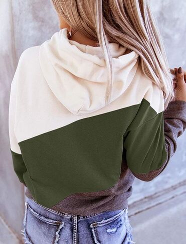 Minclouse Long Sleeves Long Color Block Tops Tops Cute Disual Draphring Lightweight Tunic Pullover in Kuwait