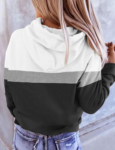 Minclouse Long Sleeves Long Color Block Tops Tops Cute Disual Draphring Lightweight Tunic Pullover in Kuwait