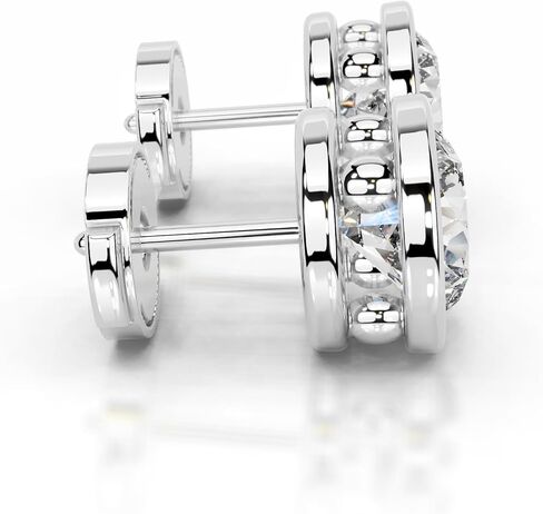 1-4 ct stud stud arring 925 sterling Silver & 10k 14k 18k 18k Gold Gold Hishaf For Women in Kuwait