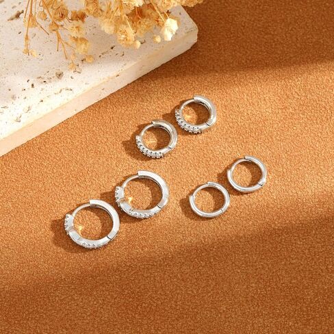 Gold/Silver Earrings for Women Dainty 14k Gold Plated Lightweight Huggie Hoop Earrings Set Trendy Gold/Silver Earring Small Hoop Earrings for Women Jewelry Gifts in Kuwait