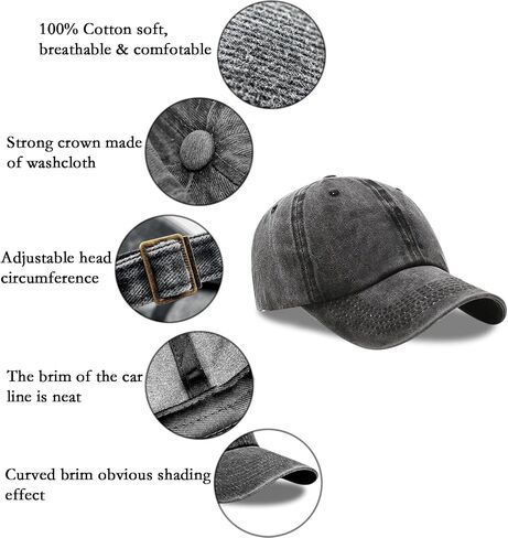 3 Pack Men Womens Baseball Cap Plain Retro Adjustable Baseball Cap Washed Cotton Dad Hats in Saudi Arabia