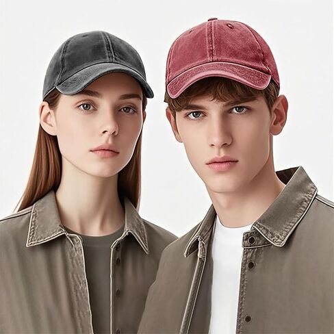 3 Pack Men Womens Baseball Cap Plain Retro Adjustable Baseball Cap Washed Cotton Dad Hats in Saudi Arabia