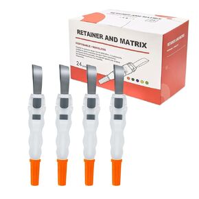 24pcs Metal Restoration Matrix Bands, Dental Matrix Bands with 180° Adjustable Retainer, Dental Sectional Matrix Bands, Matrix Bands for Dental Restorations. (Orange)